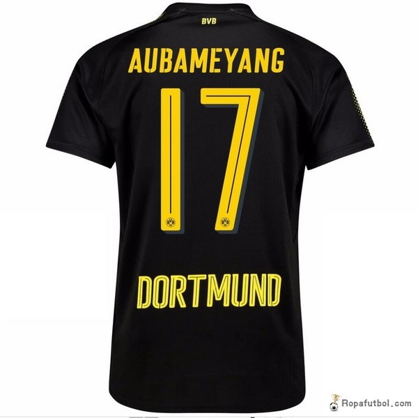 Camiseta Borussia Dortmund Replica Segunda Ropa Aubameyang 2017/18